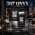 507 Onyx Pour Homme eau de toilette bottle, dark and refined men's fragrance, 100ml