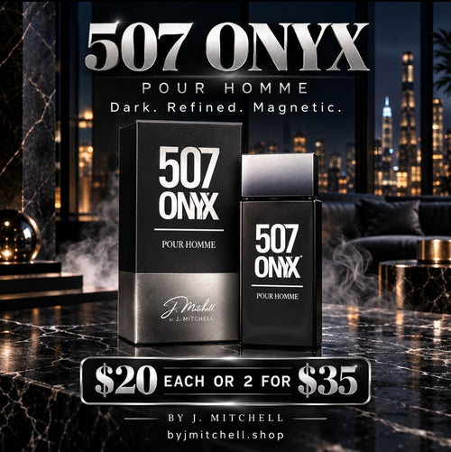 507 Onyx Pour Homme eau de toilette bottle, dark and refined men's fragrance, 100ml