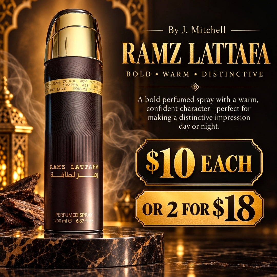 Ramz Lattafa by By J. Mitchell, bold warm distinctive perfumed spray for men, 200ml