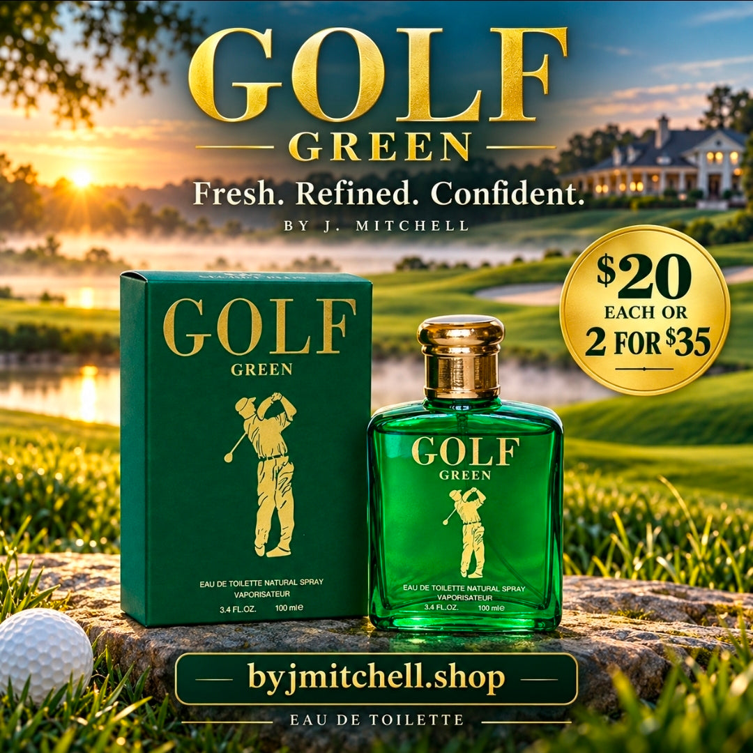 Golf Green by By J. Mitchell, fresh refined eau de toilette for men, 100ml