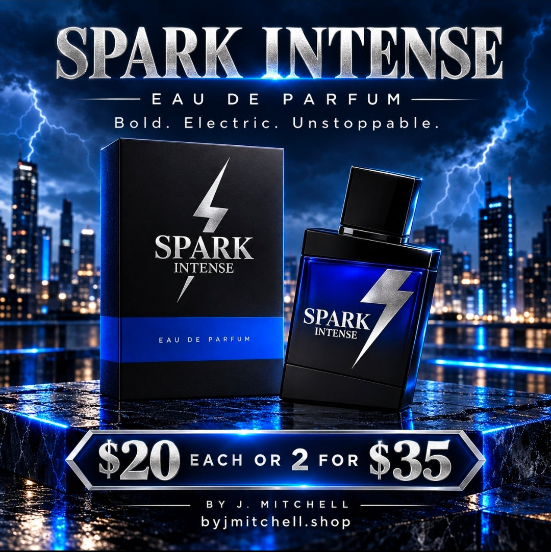 Spark Intense by By J. Mitchell, bold electric eau de parfum for men