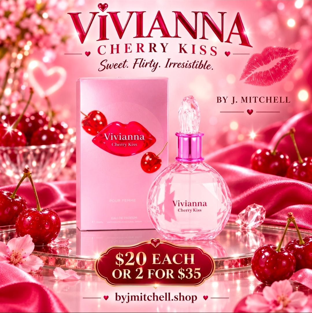 Vivianna Cherry Kiss by By J. Mitchell, sweet flirty eau de parfum for women, 100ml