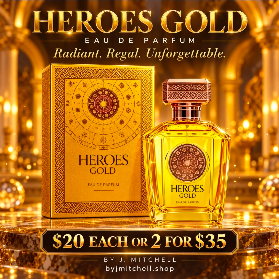 Heroes Gold by By J. Mitchell, radiant regal eau de parfum for men