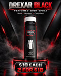 Drexar Black by EBC Collection, bold modern perfumed body spray for men