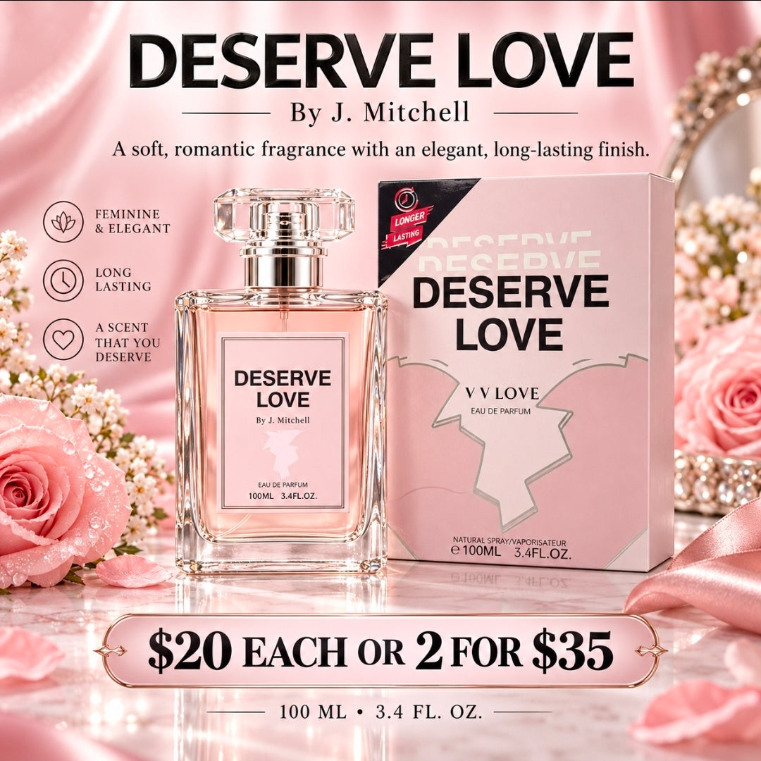 Deserve Love by V.V.Love, soft romantic floral eau de parfum, 100ml
