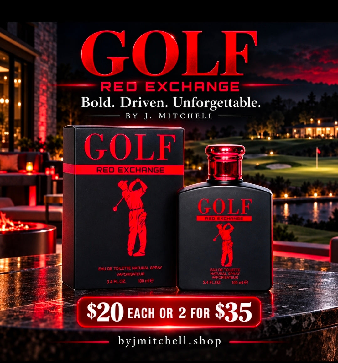 Golf Red Exchange by By J. Mitchell, bold driven eau de toilette for men, 100ml