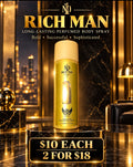 No.1 Rich Man by Millionaire, bold sophisticated perfumed body spray in gold bottle, 200ml