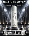 Victory by Tom & Darin, fresh confident perfumed deodorant body spray for men, 200ml
