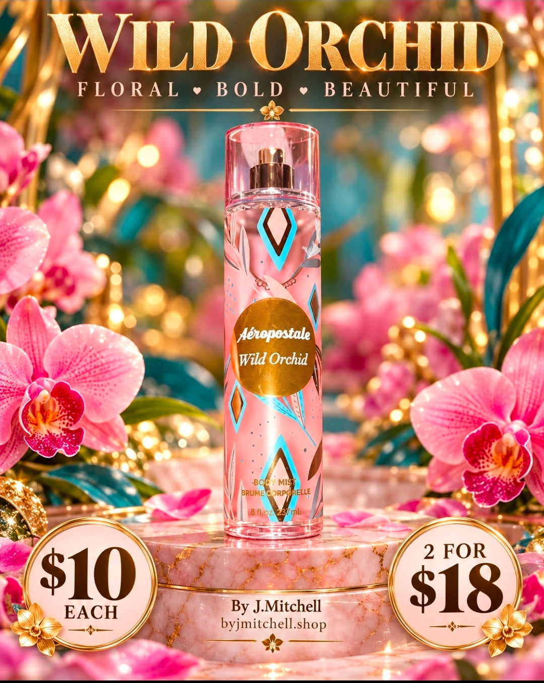 Wild Orchid by Aéropostale, bold floral orchid body mist, 237ml