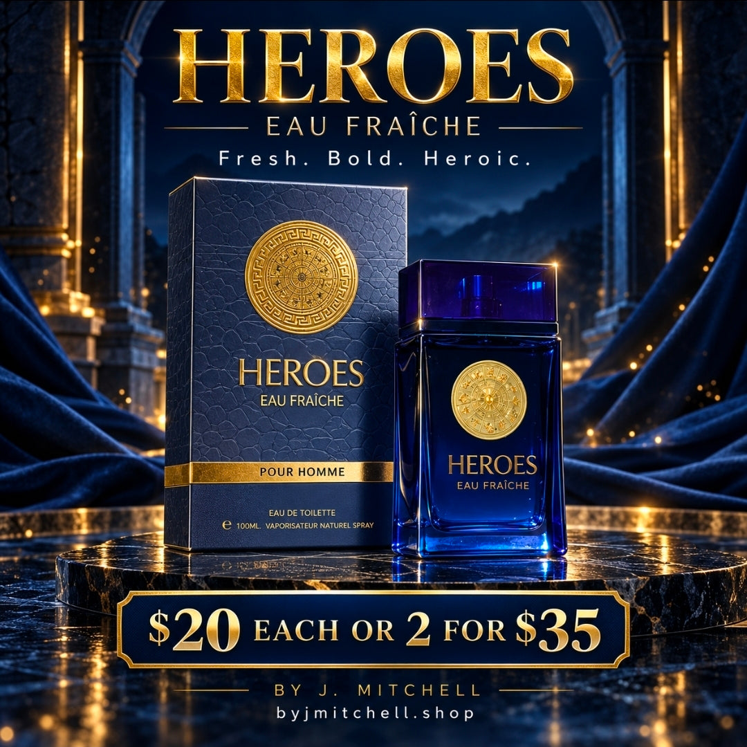 Heroes Eau Fraîche by By J. Mitchell, fresh bold eau de toilette for men, 100ml