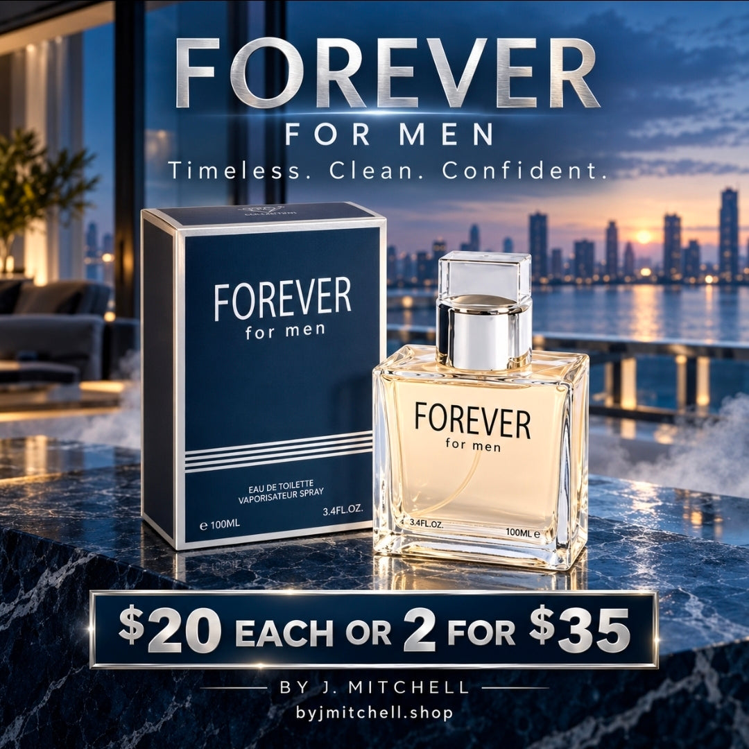 Forever For Men by By J. Mitchell, timeless clean eau de toilette, 100ml