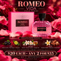 Romeo Vida Pour Femme fragrance notes, $20 each or any 2 for $35