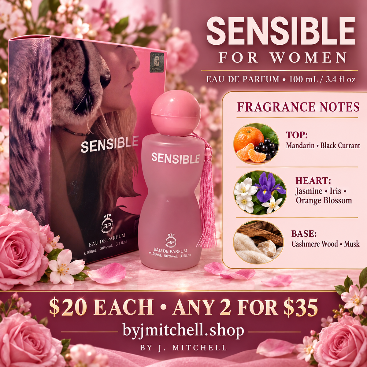 Sensible for Women RP Eau de Parfum notes and By J. Mitchell offer