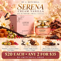 Serena Cream Vanilla by J. Mitchell with scent notes and $20 each or any 2 for $35 offer