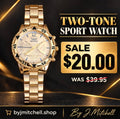 Two-tone gold sport watch