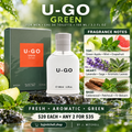 U-GO Green for Men with fragrance notes and By J. Mitchell offer