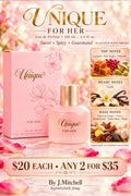 Unique For Her Eau de Parfum 100mL with suggested notes and By J.Mitchell offer