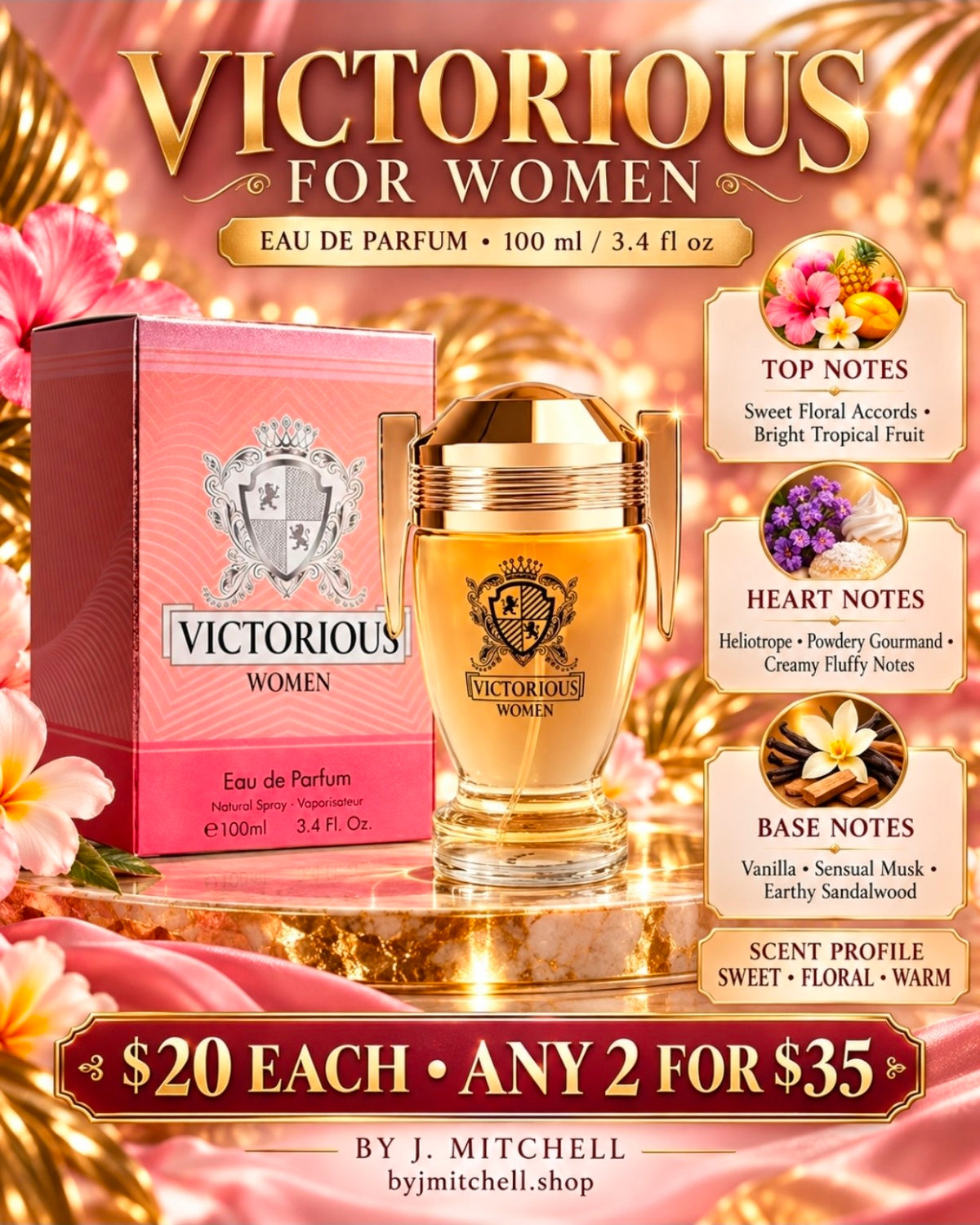 Victorious for Women Eau de Parfum with fragrance notes